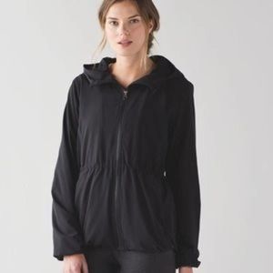 Lululemon Belle Jacket Black Hooded Full Zip Stretch Sz 10